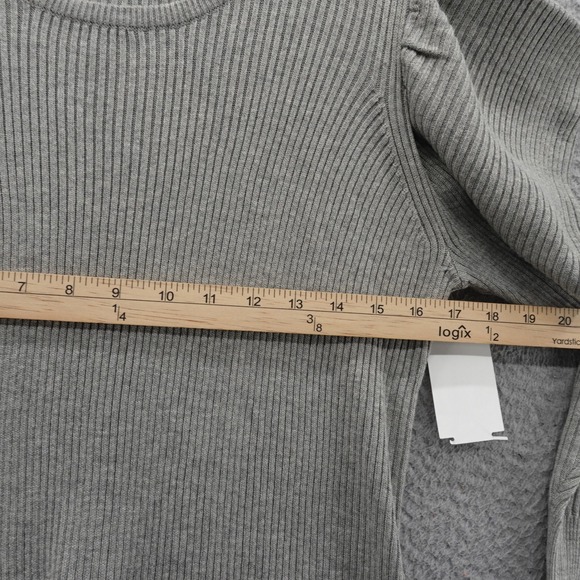 Joes Jeans Womens Heather Grey Ribbed Puff Sleeve Sweater Size Large NEW - Picture 7 of 12